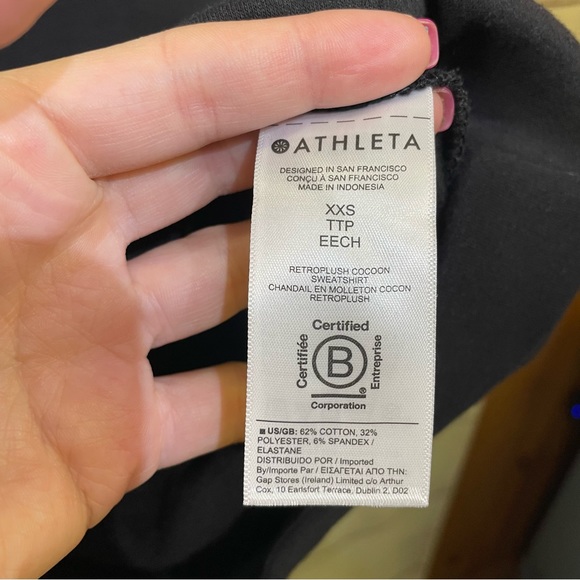 Athleta Women's Retroplush Sleeveless Cocoon Sweatshirt Hoodie - size XXS - Picture 6 of 8